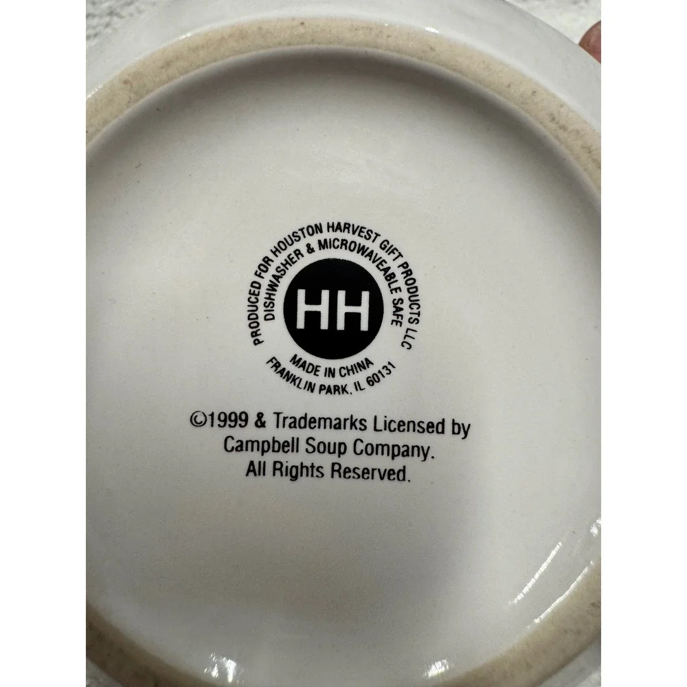 Vintage Campbells Soup Millennium 2000 Bowl Houston Harvest Ceramic White Red